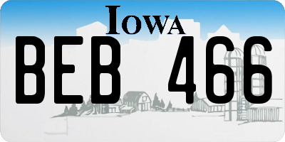 IA license plate BEB466