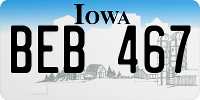 IA license plate BEB467