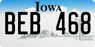 IA license plate BEB468