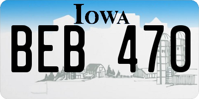IA license plate BEB470