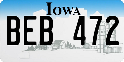 IA license plate BEB472