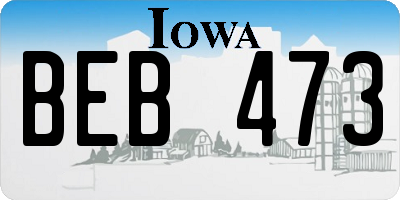 IA license plate BEB473