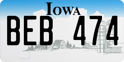 IA license plate BEB474