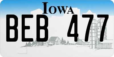 IA license plate BEB477