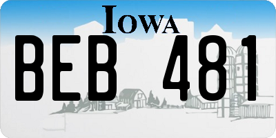 IA license plate BEB481