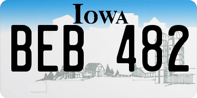 IA license plate BEB482