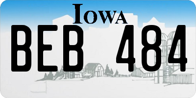 IA license plate BEB484