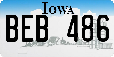 IA license plate BEB486