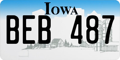 IA license plate BEB487