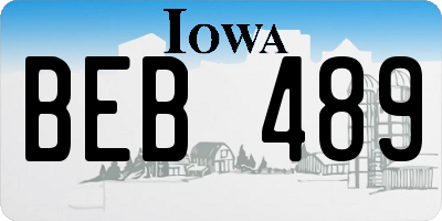 IA license plate BEB489