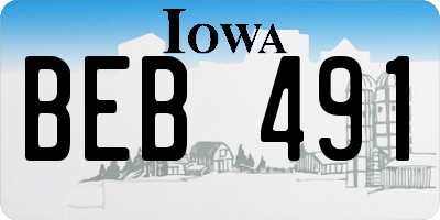 IA license plate BEB491