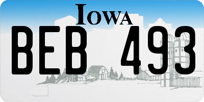 IA license plate BEB493