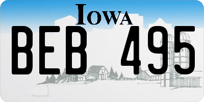 IA license plate BEB495