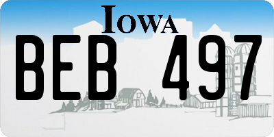 IA license plate BEB497