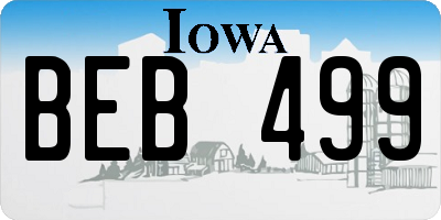 IA license plate BEB499