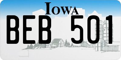IA license plate BEB501
