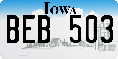 IA license plate BEB503