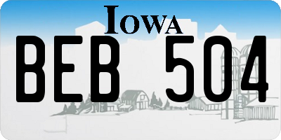 IA license plate BEB504