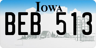 IA license plate BEB513