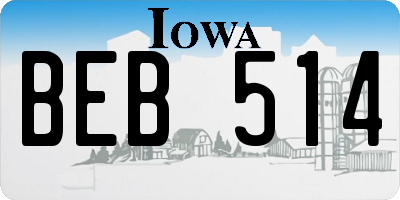 IA license plate BEB514
