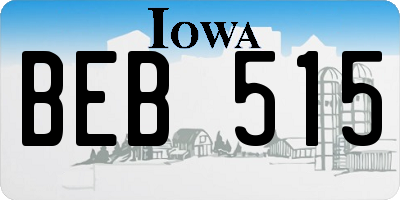 IA license plate BEB515