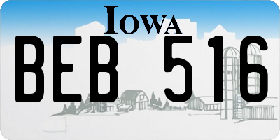 IA license plate BEB516