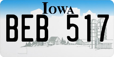 IA license plate BEB517