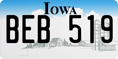 IA license plate BEB519
