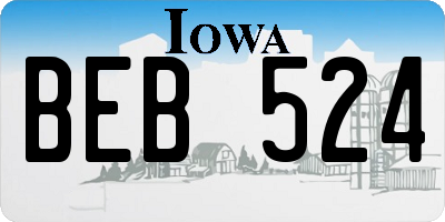 IA license plate BEB524
