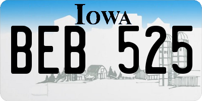 IA license plate BEB525