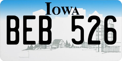 IA license plate BEB526