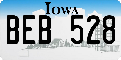 IA license plate BEB528