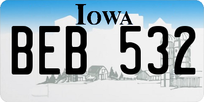IA license plate BEB532