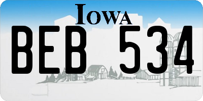 IA license plate BEB534
