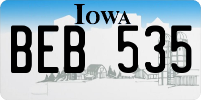 IA license plate BEB535