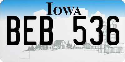IA license plate BEB536
