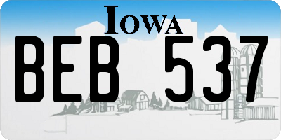IA license plate BEB537