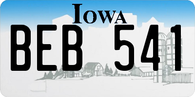 IA license plate BEB541
