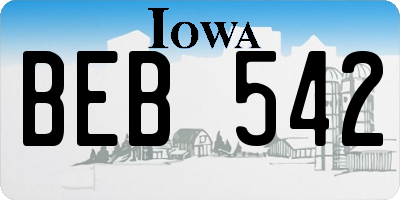 IA license plate BEB542
