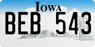 IA license plate BEB543