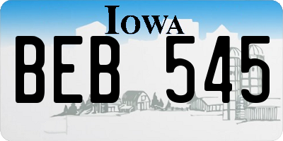 IA license plate BEB545