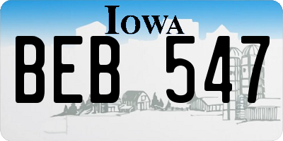 IA license plate BEB547