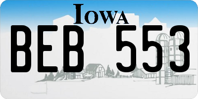 IA license plate BEB553