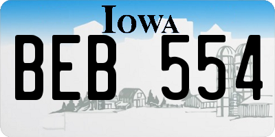IA license plate BEB554