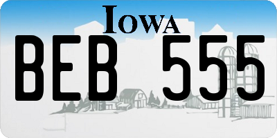 IA license plate BEB555