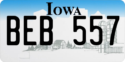 IA license plate BEB557