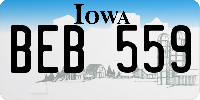 IA license plate BEB559