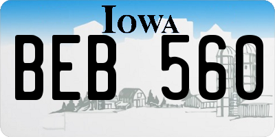 IA license plate BEB560
