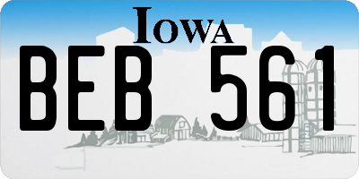 IA license plate BEB561