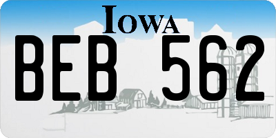 IA license plate BEB562